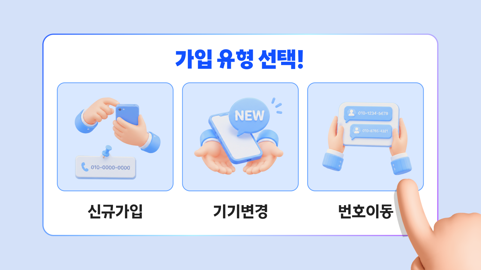 eSIM 신규가입·기기변경·번호이동 안내 이미지