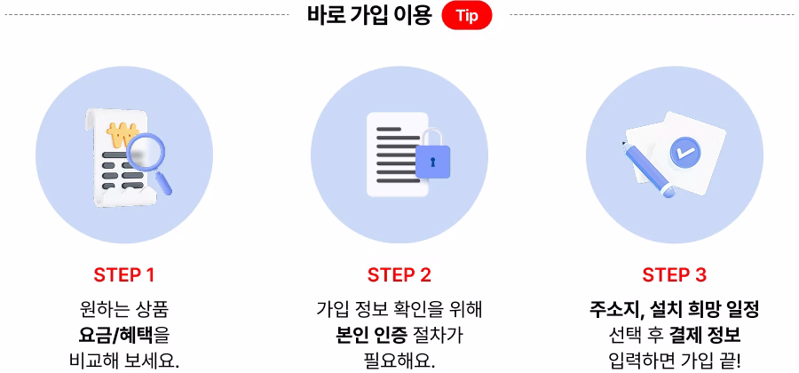 바로 가입 이용 STEP 1·2·3 안내